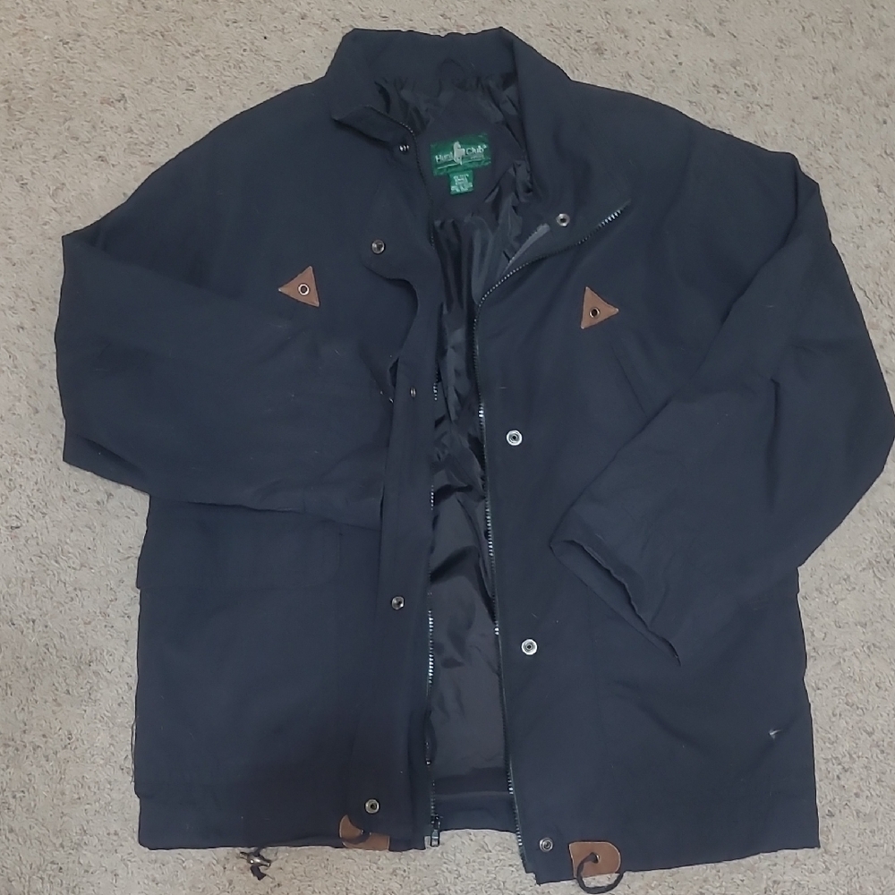 Hunt Club Women's Black Jacket with Brown Accents -SMALL PETITE